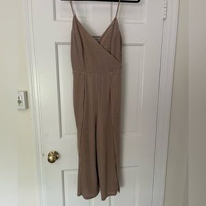 Velvet wide leg jumpsuit